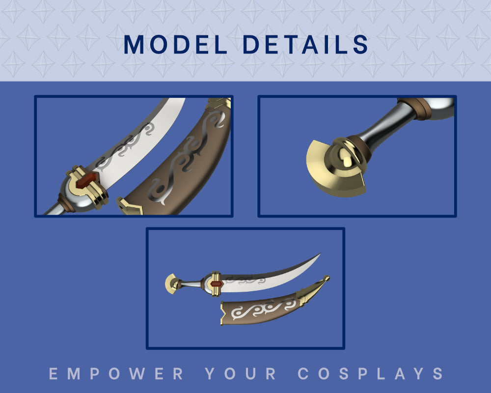Gerudo Scimitar STL Files - Zelda Breath of the Wild Cosplay Prop (Digital Download) Illustris Models