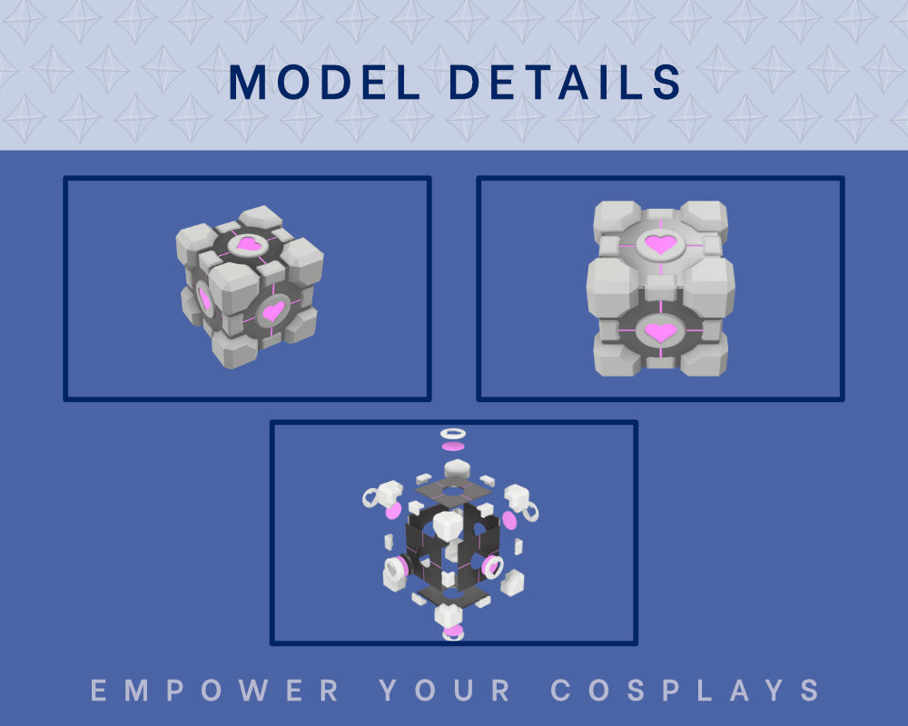 MODULAR Companion Cube STL FILES | Cosplay Prop | Instant Download 3D Print Files Illustris Models