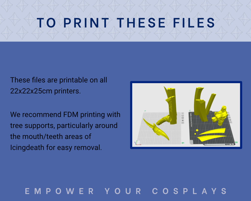 DRIZZT Do'URDEN Icingdeath & Twinkle STL FILES [Dungeons and Dragons] Cosplay Prop | 3D Print Files | Full Size | 25cm Split Illustris Models