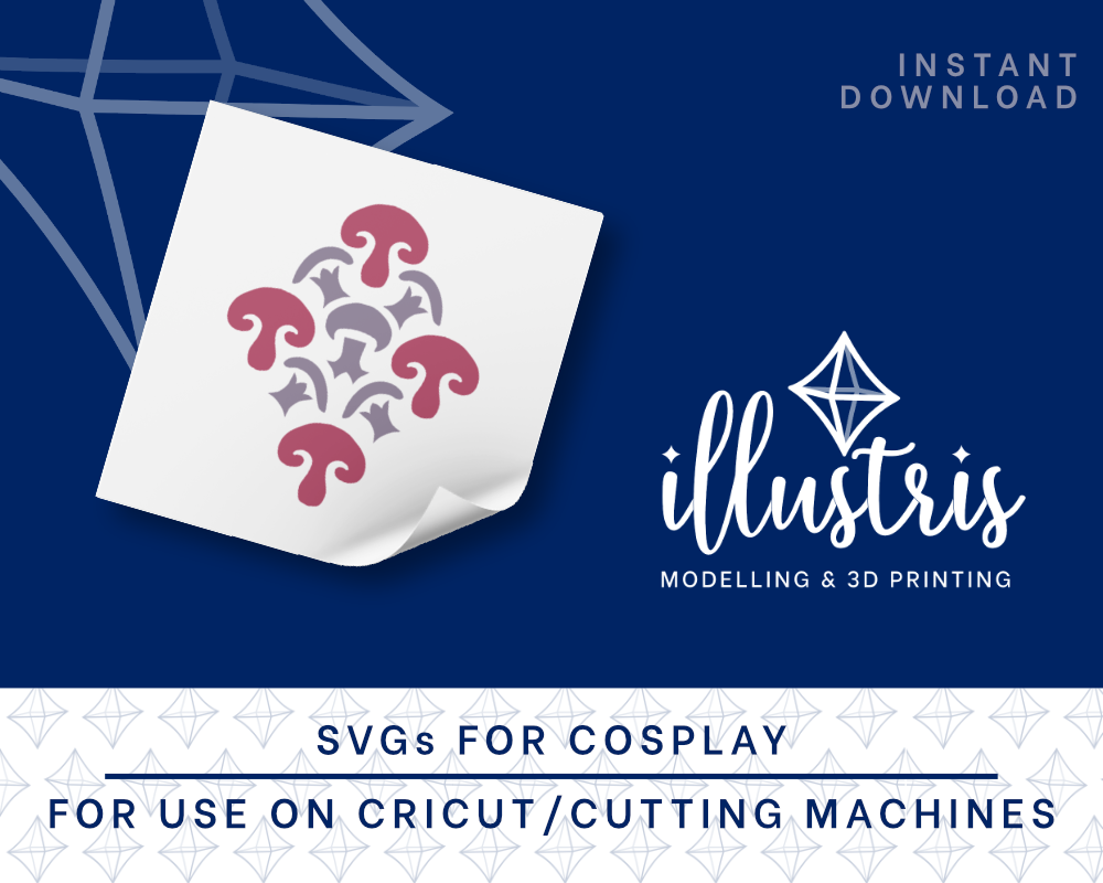 HATENO Mushroom SVGs for Cutting Machines [Legend of Zelda: Tears of the Kingdom] Illustris Models & 3D Printing