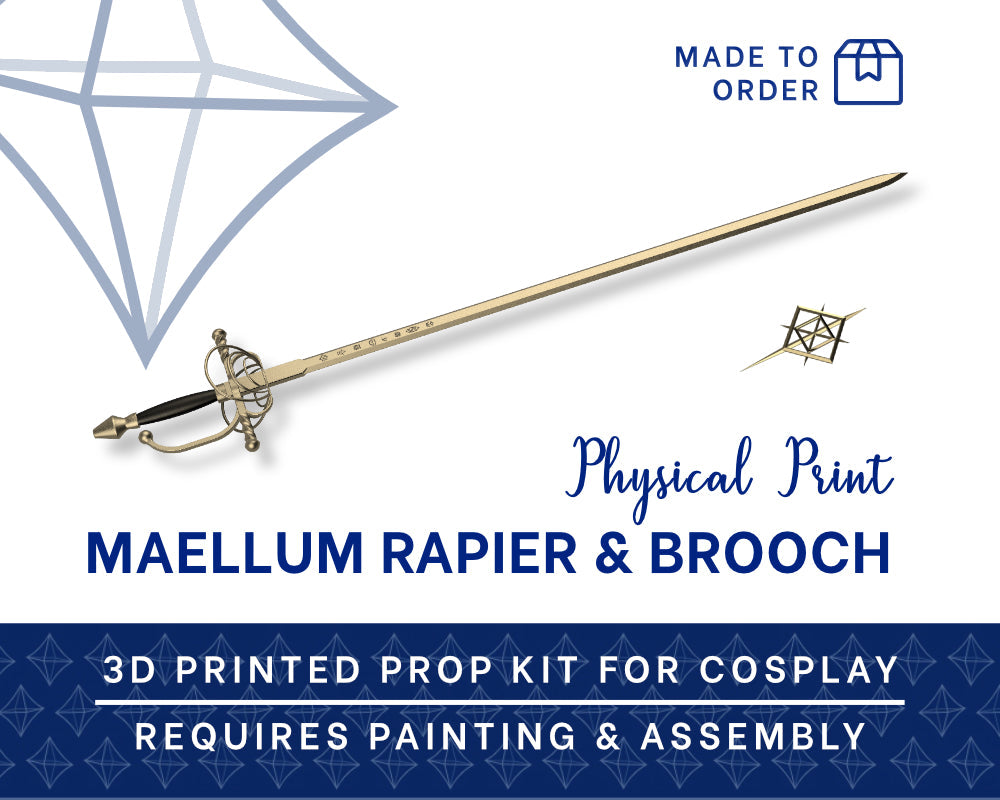 MAELLE Maellum Sword & Brooch 3D PRINTED KIT [Expedition 33] | Cosplay Prop Kit Illustris Models