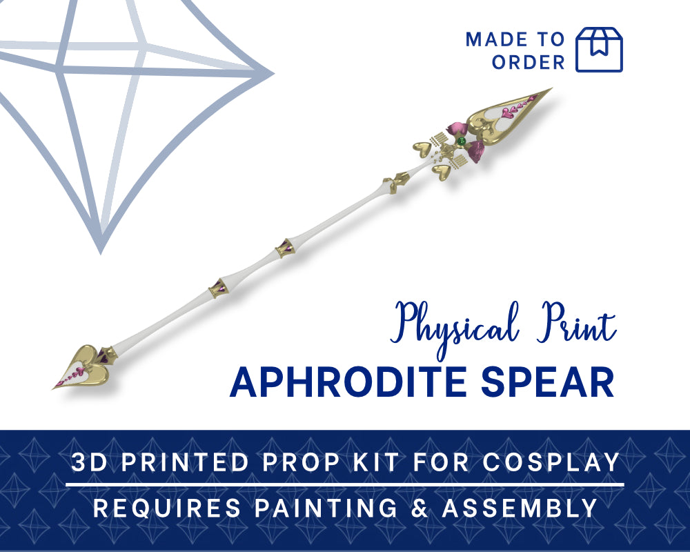 APHRODITE Spear 3D PRINTED KIT [Hades 2] Cosplay Prop Illustris Models & 3D Printing