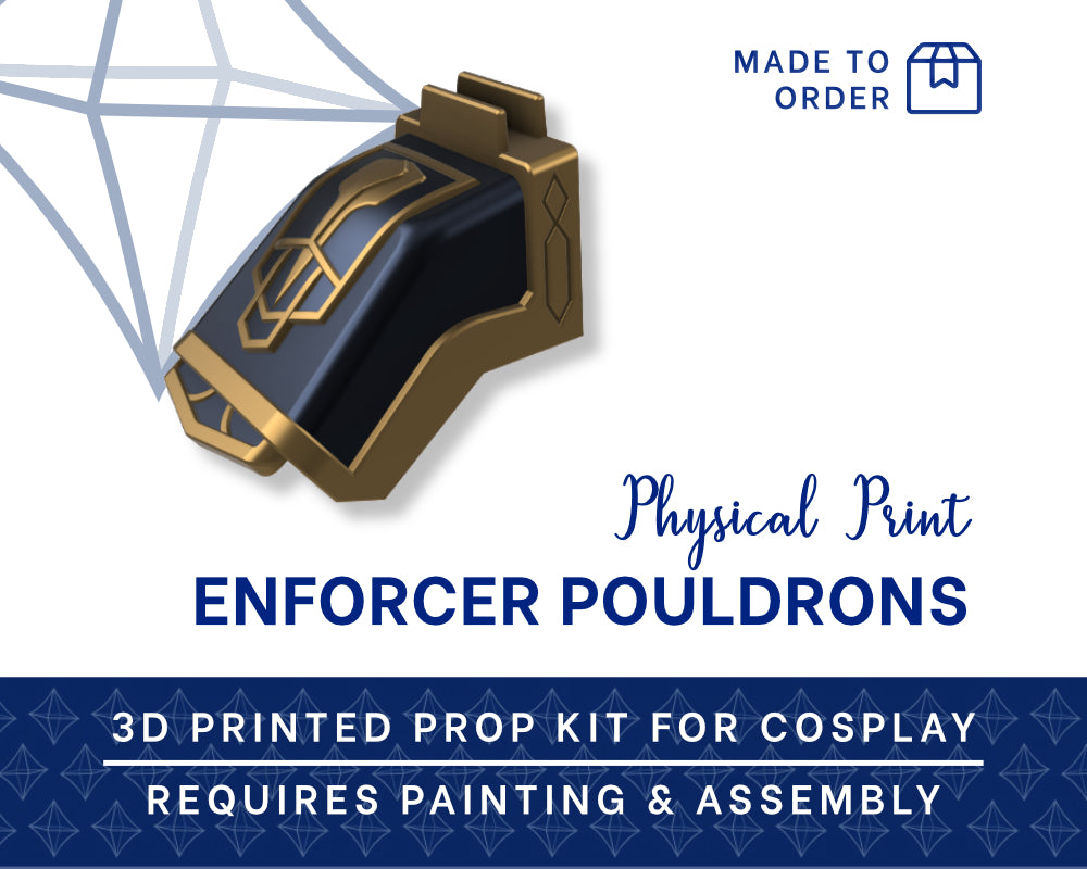 ENFORCER Pouldrons 3D PRINTED KIT [Arcane/League of Legends] | Cosplay Prop Illustris Models