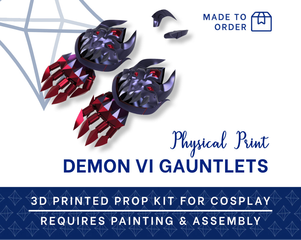 VI Demon Skin Gauntlets 3D PRINTED KIT [League of Legends] Cosplay Prop Illustris Models