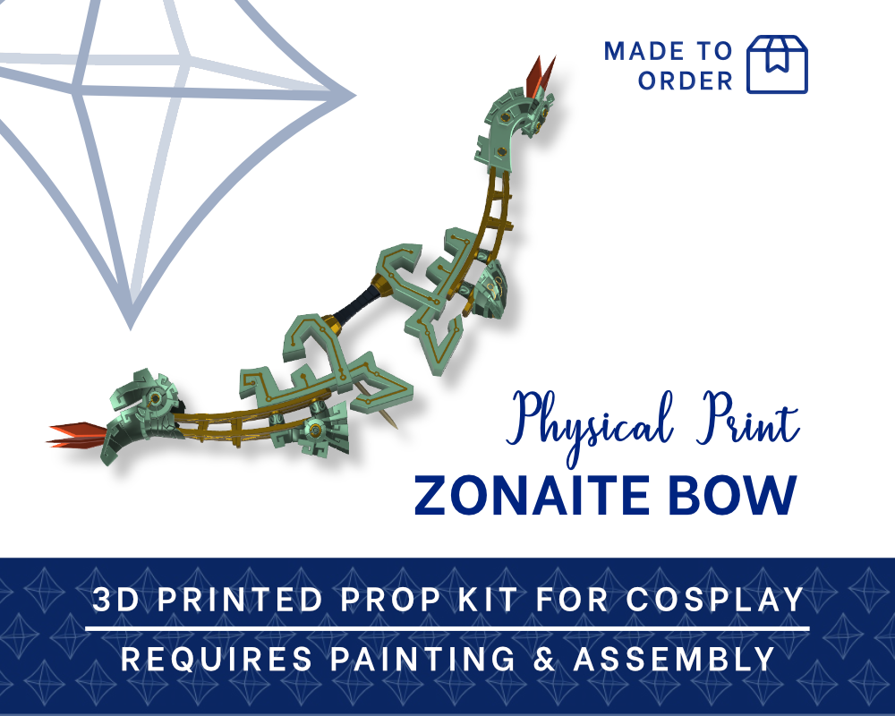 LINK Zonite Bow 3D PRINTED KIT [Legend of Zelda Tears of the Kingdom Illustris Models & 3D Printing