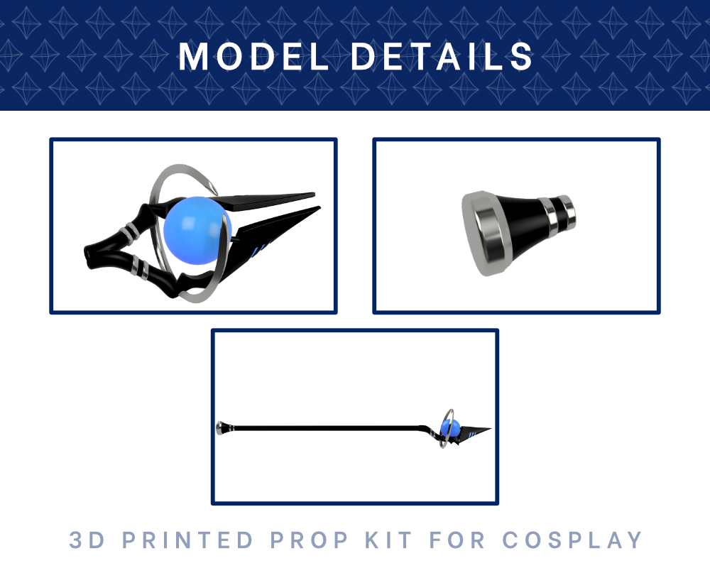 Rudeus Staff 3D Printed Kit - Mushoku Tensei: Jobless Reincarnation Cosplay Prop Illustris Models & 3D Printing