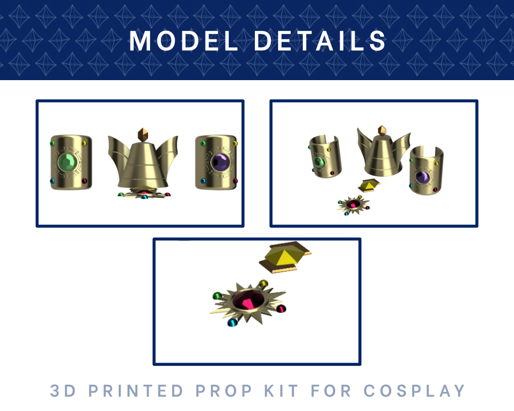 SAILOR GALAXIA Accessories 3D PRINTED Kit [Sailor Moon Eternal] illustrismodels