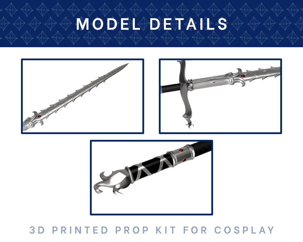 LAE'ZEL Silver Sword of the Astral Plane 3D PRINTED Kit [Baldurs Gate 3] Cosplay Prop | Costume Prop | Physical prop kit Illustris Models