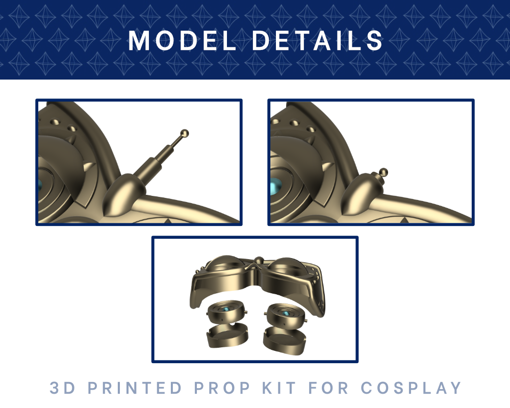 PURAH Goggles 3D PRINTED KIT (Legend of Zelda: Tears of the Kingdom Illustris Models & 3D Printing