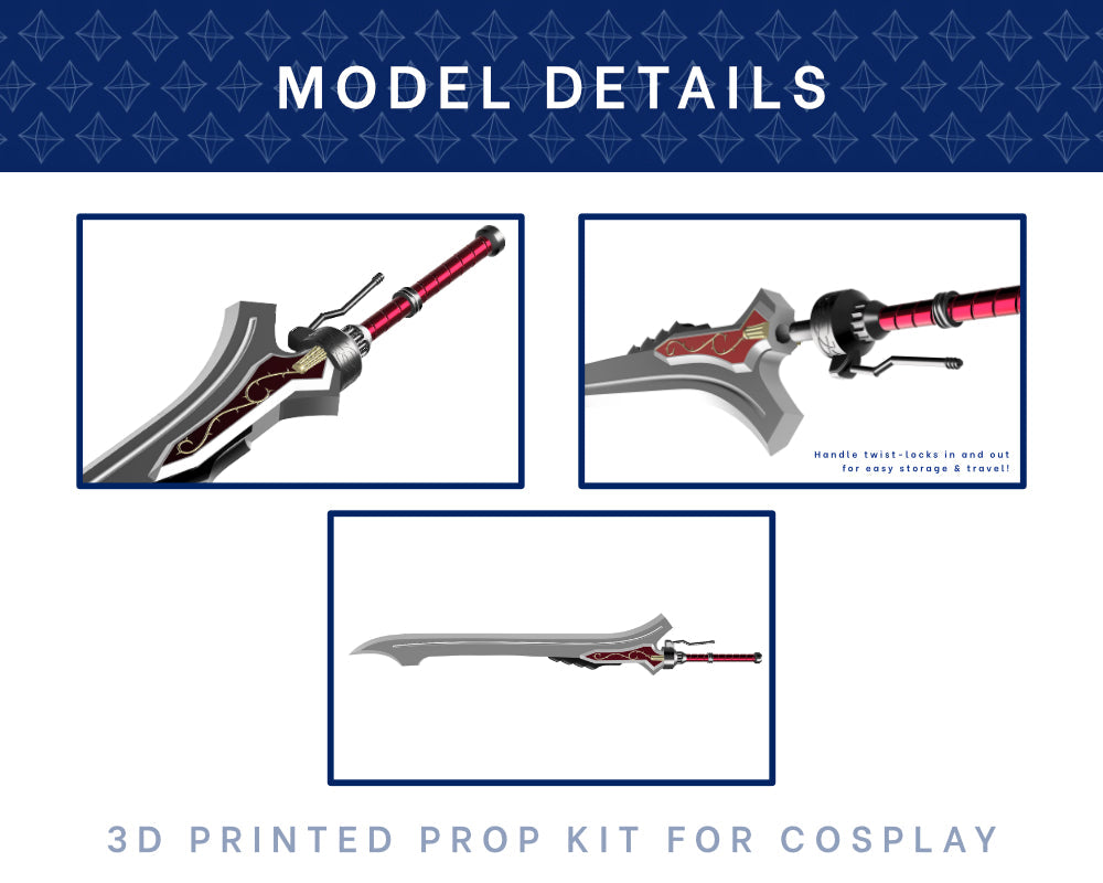 DANTE Red Queen 3D PRINTED KIT [DMC4] Cosplay Prop | Prop Kit | Full Size Illustris Models