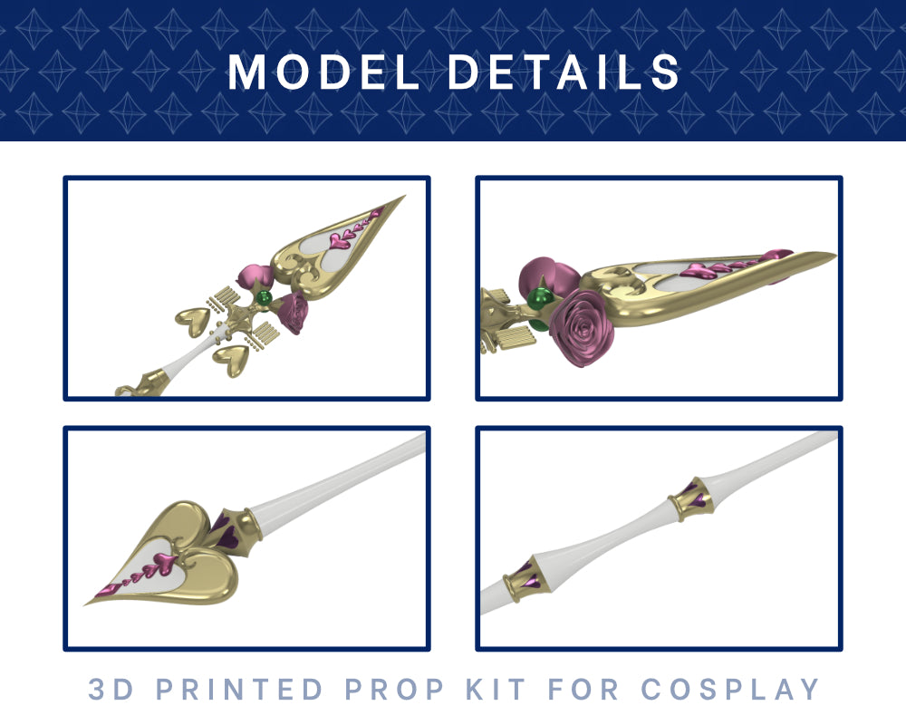 APHRODITE Spear 3D PRINTED KIT [Hades 2] Cosplay Prop Illustris Models & 3D Printing