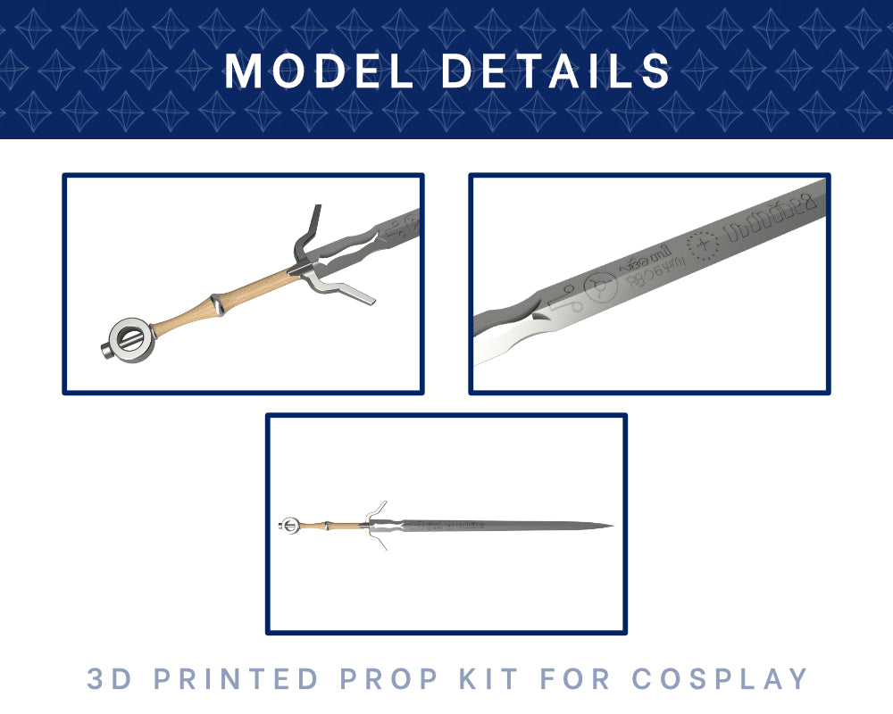 Ciri Sword 3D Printed Kit - Witcher 3 Cosplay Prop Illustris Models & 3D Printing