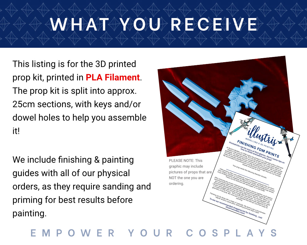 DION Bahamut Lance 3D PRINTED KIT [Final Fantasy xvi] Cosplay Prop Illustris Models