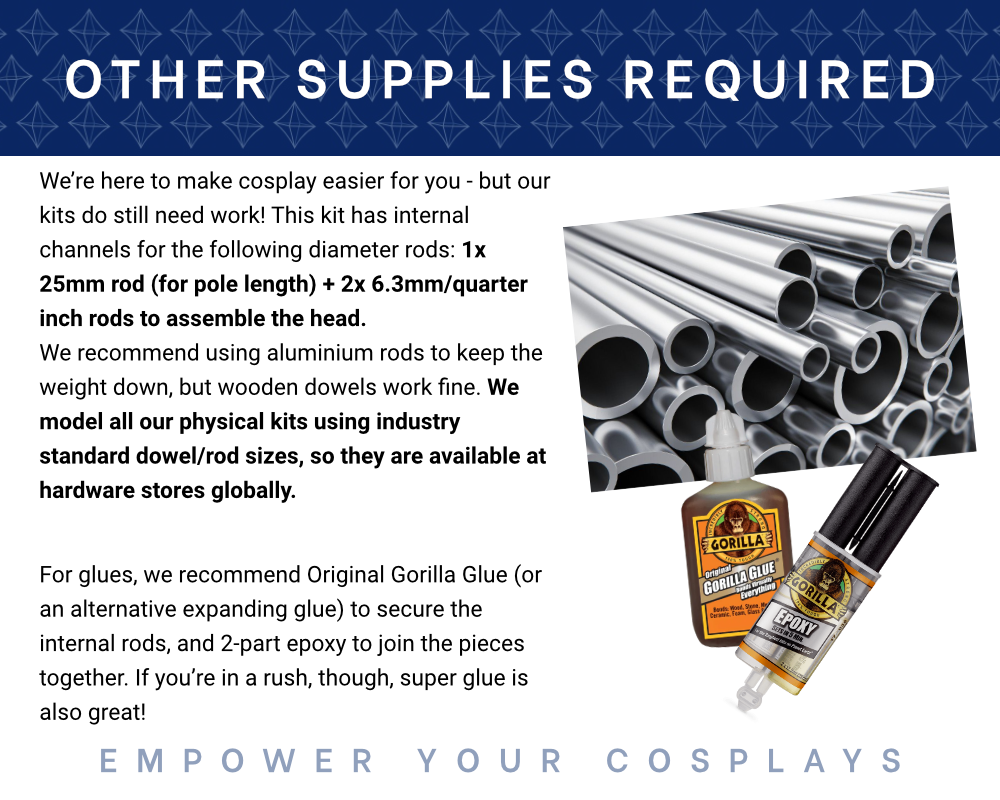 Rudeus Staff 3D Printed Kit - Mushoku Tensei: Jobless Reincarnation Cosplay Prop Illustris Models & 3D Printing