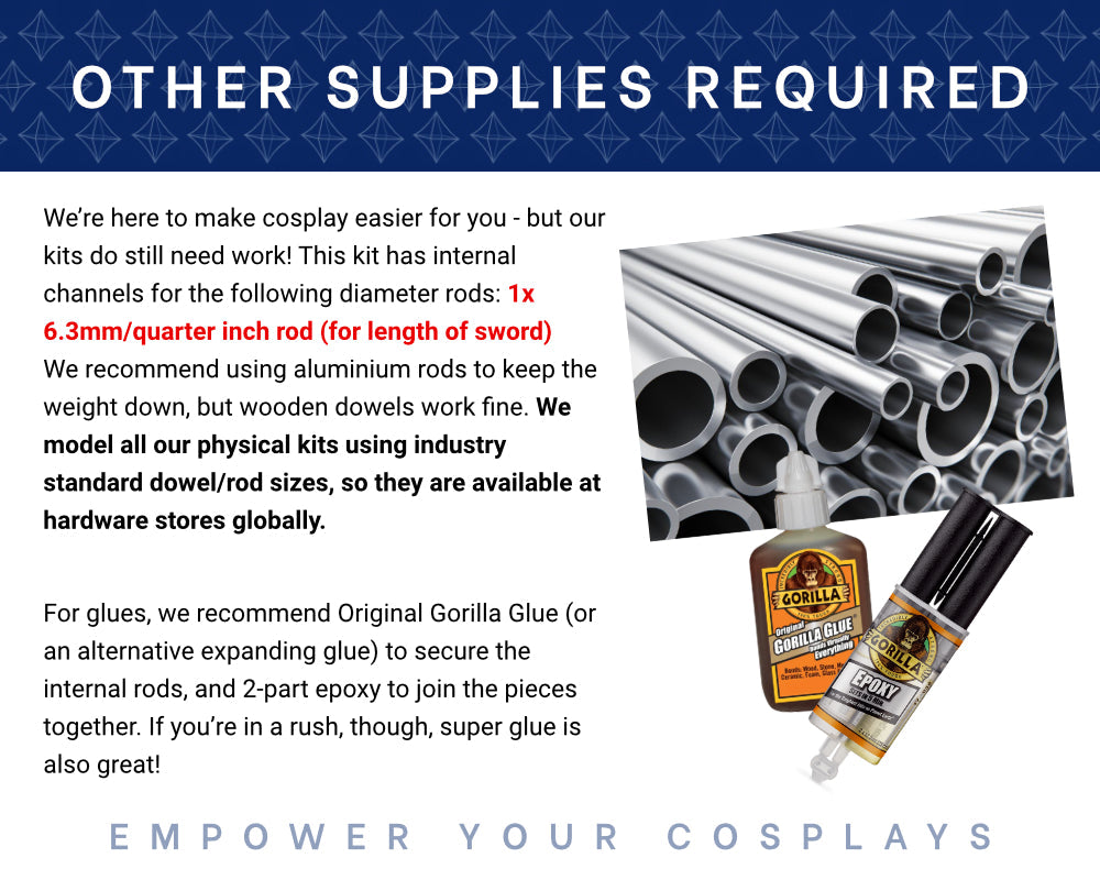 Ciri Sword 3D Printed Kit - Witcher 3 Cosplay Prop Illustris Models & 3D Printing