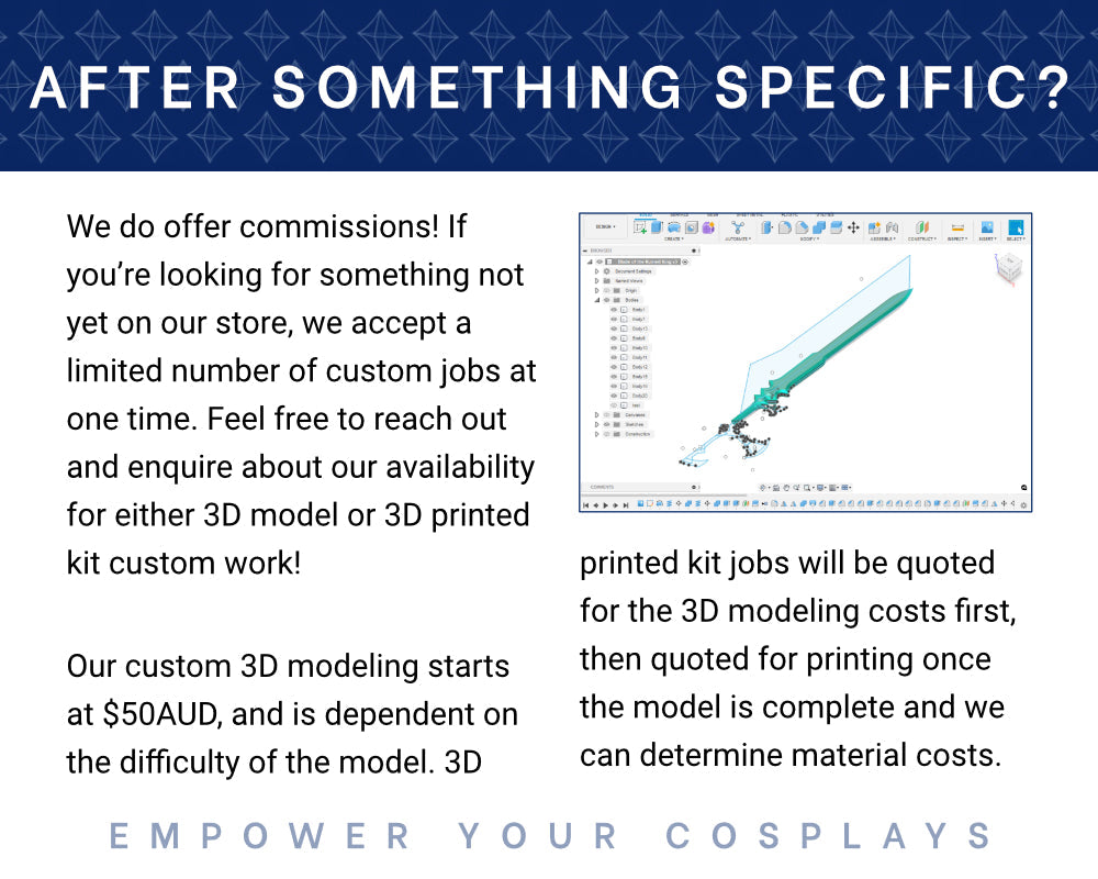 DANTE Red Queen 3D PRINTED KIT [DMC4] Cosplay Prop | Prop Kit | Full Size Illustris Models