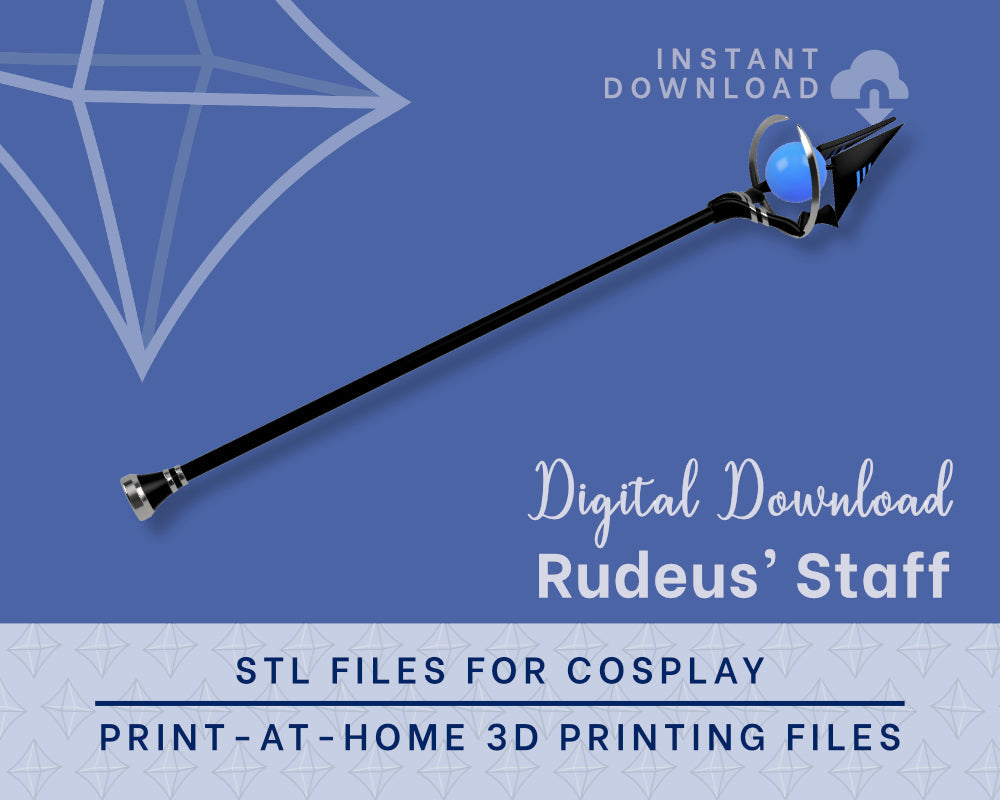Rudeus Staff STL Files - Mushoku Tensei: Jobless Reincarnation Cosplay Prop (Digital Download) Illustris Models & 3D Printing
