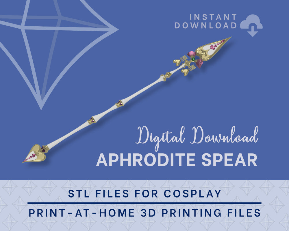 APHRODITE Spear STL FILES [Hades 2] Cosplay Prop | Instant Download 3D Print Files Illustris Models & 3D Printing