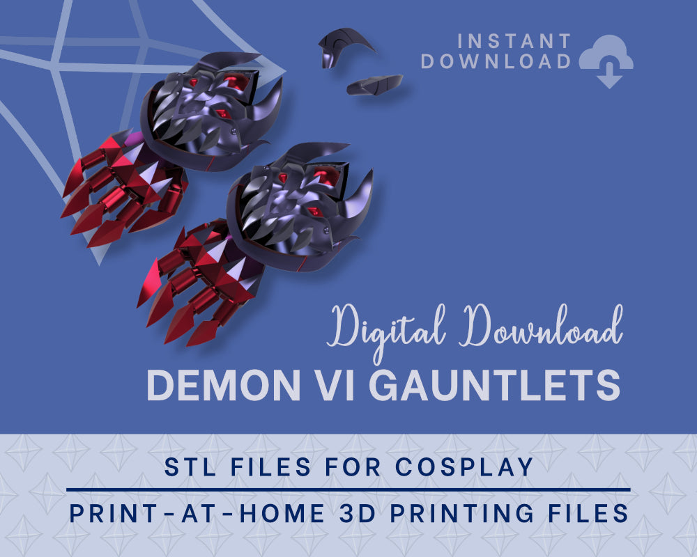 VI Demon Skin Gauntlets STL FILES [League of Legends] Cosplay Prop | 3D Print Files | Instant Download Illustris Models