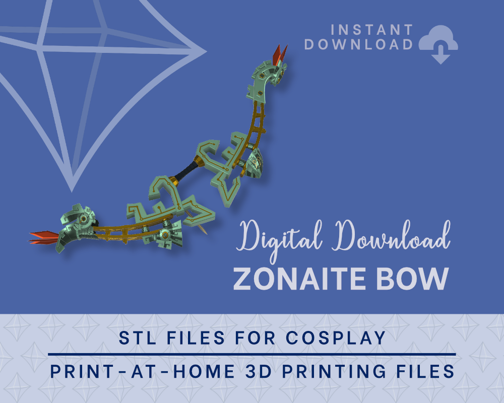 LINK Zonite Bow STL FILES [Legend of Zelda Tears of the Kingdom] Illustris Models & 3D Printing