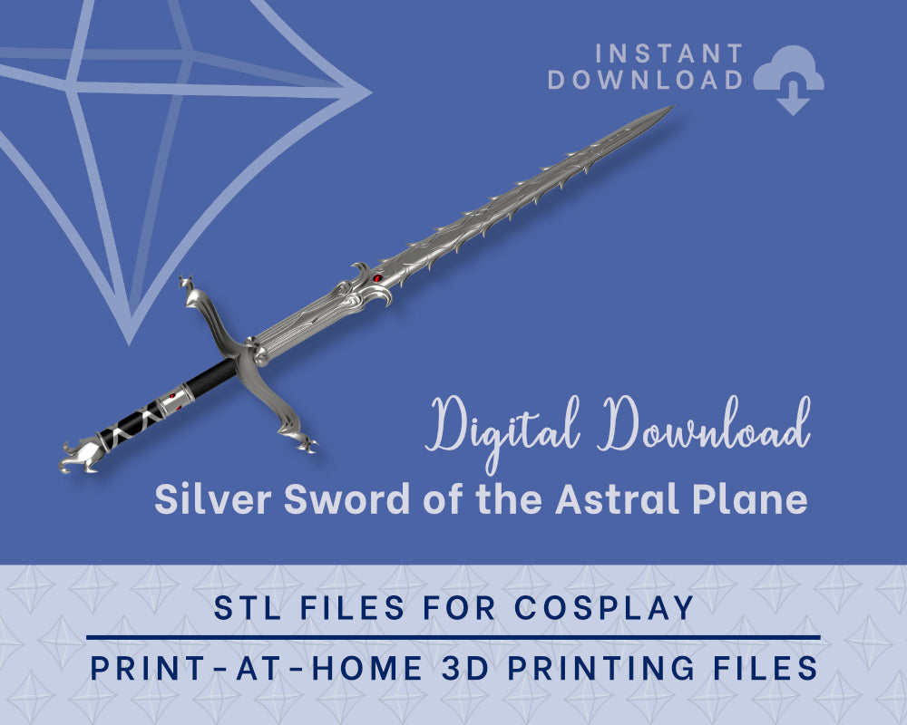 LAE'ZEL Silver Sword of the Astral Plane STL Files [Baldurs Gate 3] Cosplay Prop | 3D Print files | Costume Prop Illustris Models