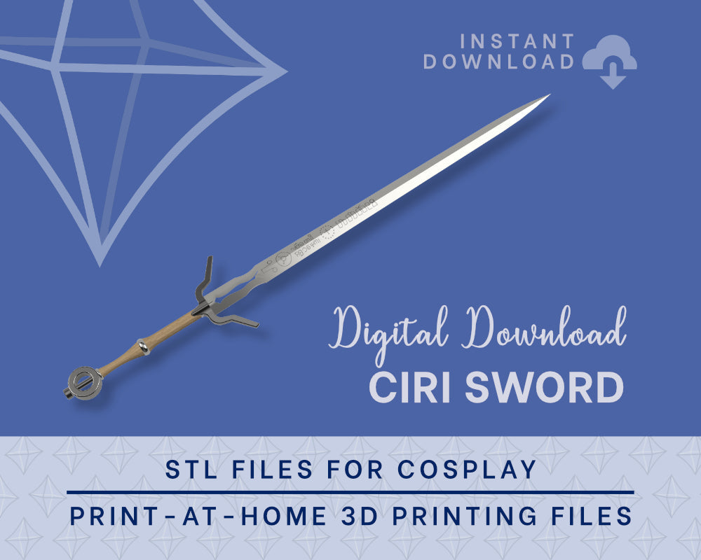 Ciri Sword STL Files - Witcher 3 Cosplay Prop (Digital Download) Illustris Models & 3D Printing