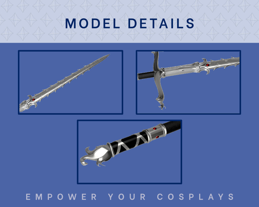 LAE'ZEL Silver Sword of the Astral Plane STL Files [Baldurs Gate 3] Cosplay Prop | 3D Print files | Costume Prop Illustris Models