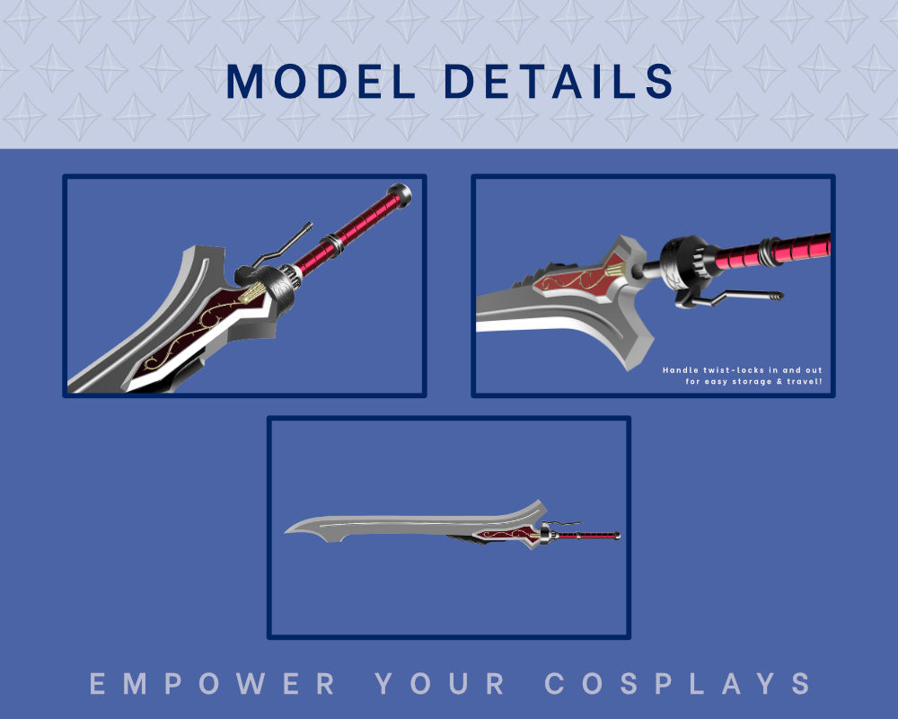 DANTE Red Queen STL FILES [DMC4] 3D Print Files | Instant Download | Cosplay Prop | Full Size Illustris Models