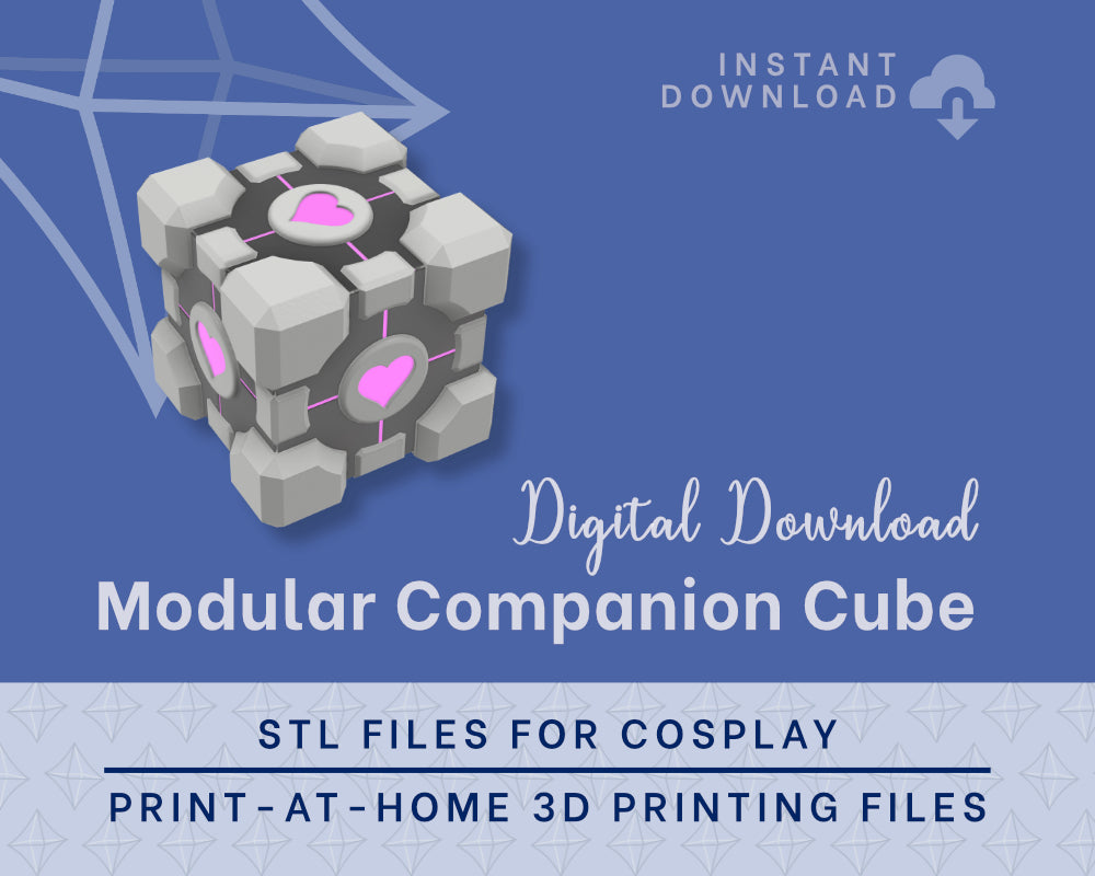 MODULAR Companion Cube STL FILES | Cosplay Prop | Instant Download 3D Print Files Illustris Models