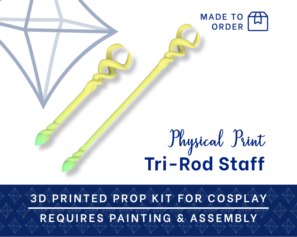 ZELDA Tri-Rod Staff 3D PRINTED KIT [The Legend of Zelda: Echoes of Wisdom] Cosplay Prop Illustris Models & 3D Printing