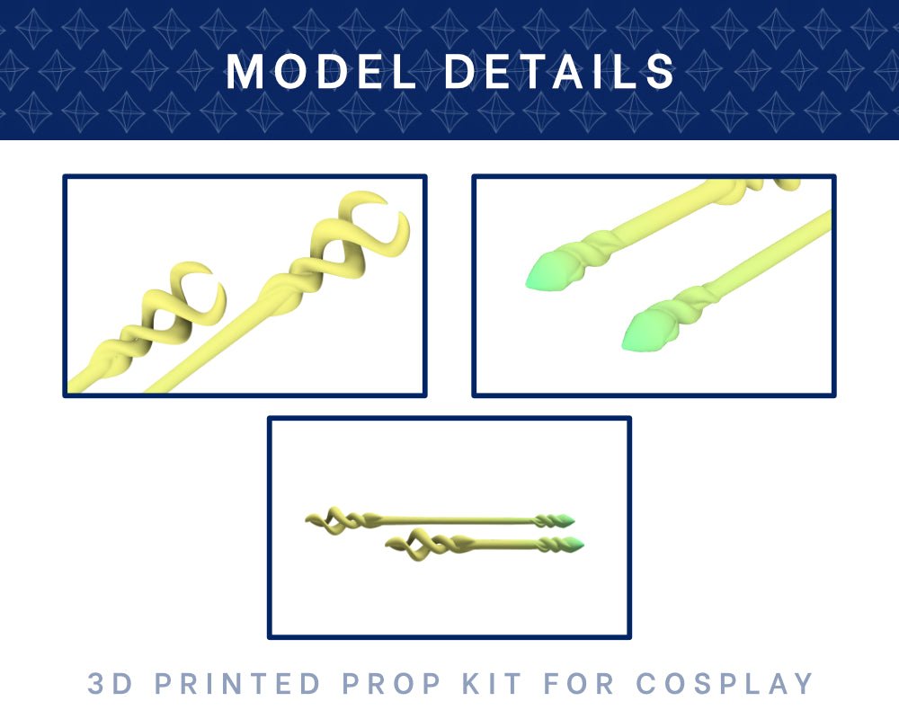 ZELDA Tri-Rod Staff 3D PRINTED KIT [The Legend of Zelda: Echoes of Wis ...