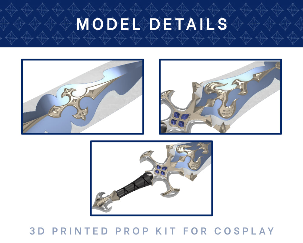 PALADIN [lvl 80] Curtana Sword 3D PRINTED KIT [Final Fantasy xiv] Cosplay Prop Illustris Models & 3D Printing