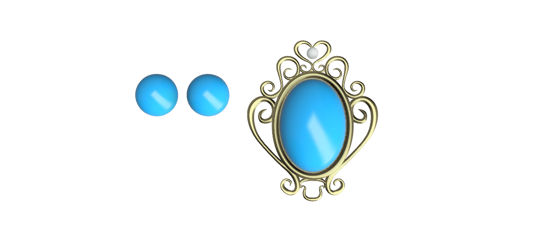 Blue Gem Peach Brooch 4PCS Princess Peach Crown Accessories Peach Flower Crown
