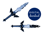 DAMAGED Master Sword STL FILES [The Legend of Zelda: Tears of the Kingdom] Illustris Models & 3D Printing