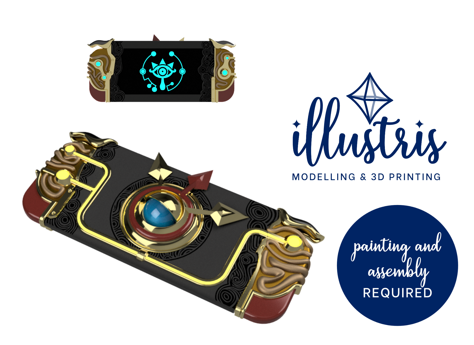 Zelda Phone Case Botw Phone Charger ZELDA Sheikah Switch 3D PRINTED KIT [Legend Of Zelda: Illustris Models Zelda Phone Case Botw Phone Charger ZELDA Sheikah Switch 3D PRINTED KIT [Legend Of Zelda: Illustris Models