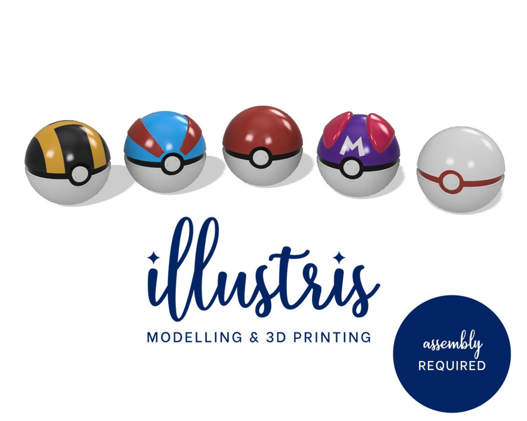 POKEBALL Various Styles 3D Printed Kit [Pokemon] illustrismodels